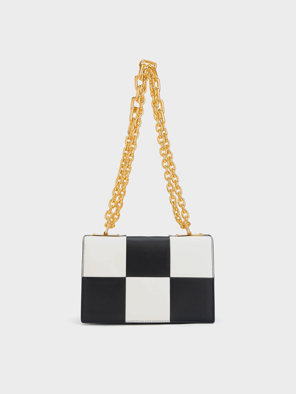 Gray Checkered Purse Handbag with Shoulder Strap, Cute Black Grey Chec –  Starcove Fashion
